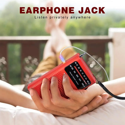 Mini Portable AM FM Radio with AA Battery Power – Pocket Size Analog Tuner for Travel and Emergency Use