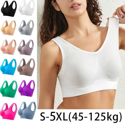 Women Sports Bra Seamless Large Size Yoga Vest with Removable Pads