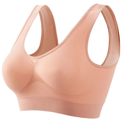 Women Sports Bra Seamless Large Size Yoga Vest with Removable Pads
