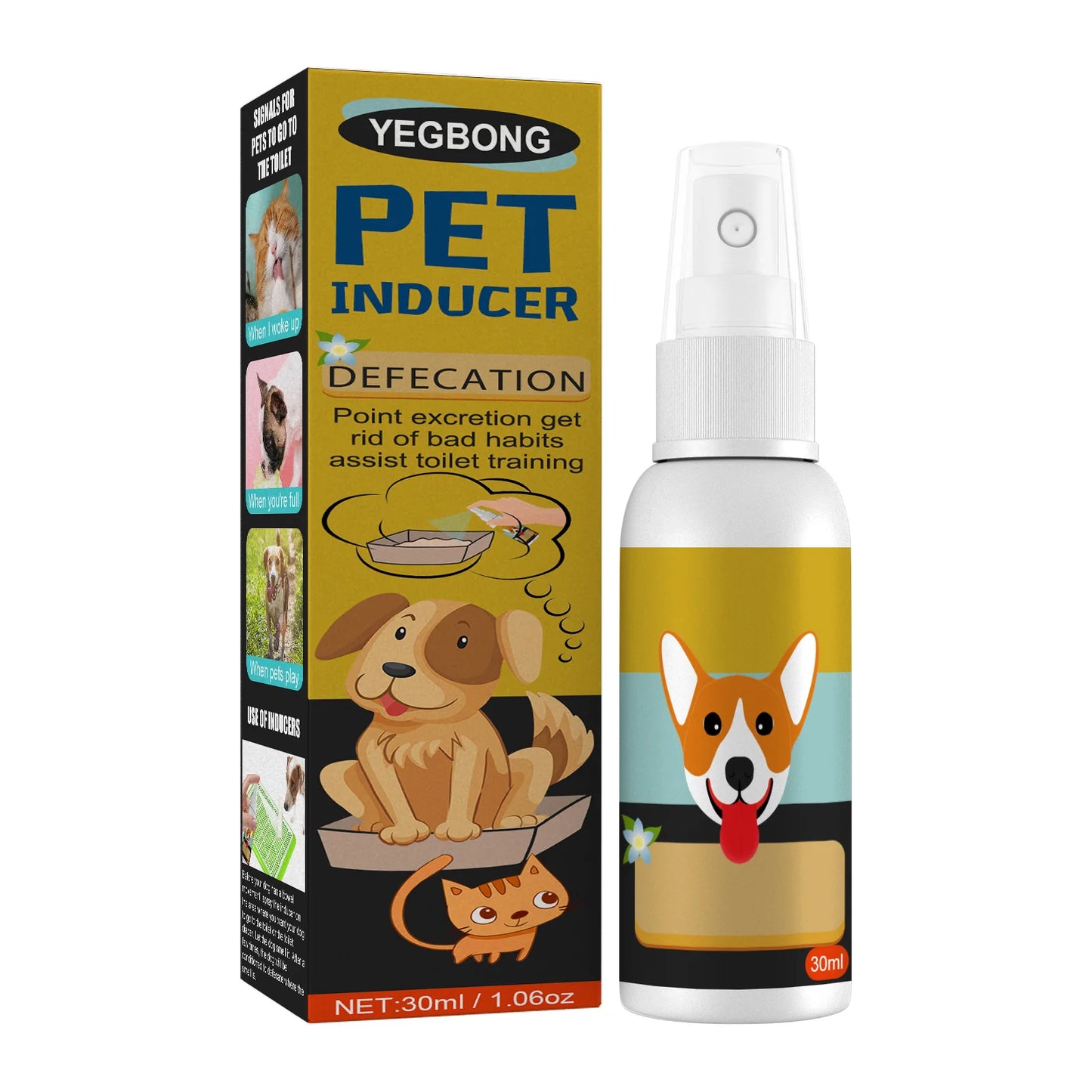 Dog Potty Training Spray, Toilet Defecation Inducer for Puppies & Cats Outdoor Urine & Stool Location Helper for Effect