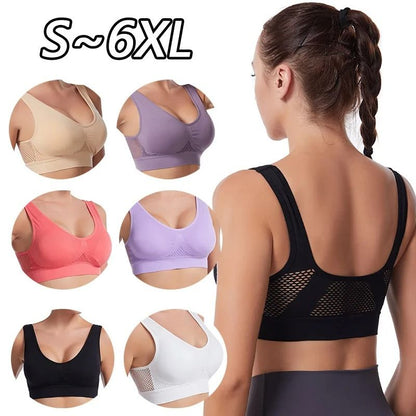 Plus Size Seamless Push Up Sports Bra Breathable Comfortable