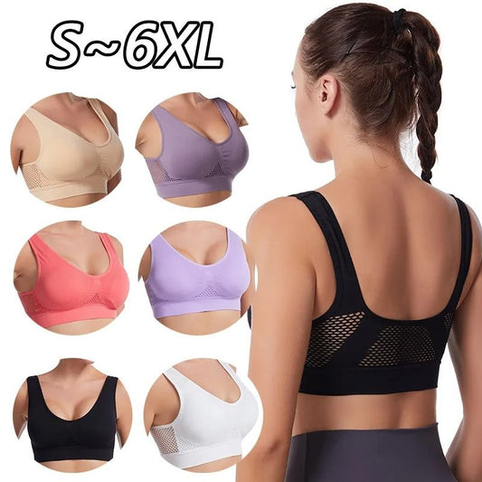 Plus Size Seamless Push Up Sports Bra Breathable Comfortable