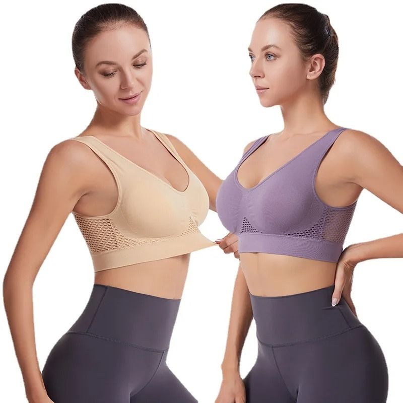 Plus Size Seamless Push Up Sports Bra Breathable Comfortable