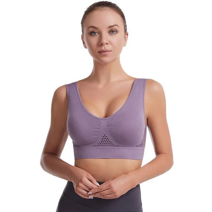 Plus Size Seamless Push Up Sports Bra Breathable Comfortable