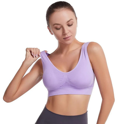 Plus Size Seamless Push Up Sports Bra Breathable Comfortable