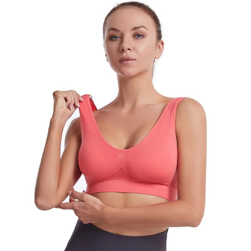 Plus Size Seamless Push Up Sports Bra Breathable Comfortable