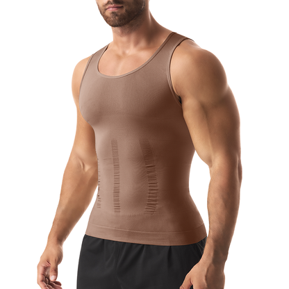 Compression Tank Top Men Slimming Body Shaper Vest, Abs Abdomen Tummy Control Workout Shirt Sleeveless Gym Fitness