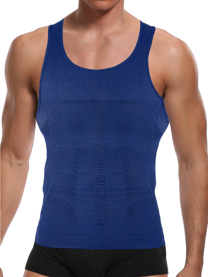 Compression Tank Top Men Slimming Body Shaper Vest, Abs Abdomen Tummy Control Workout Shirt Sleeveless Gym Fitness