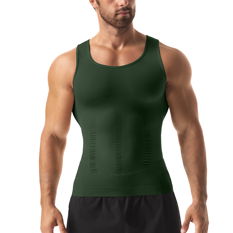Compression Tank Top Men Slimming Body Shaper Vest, Abs Abdomen Tummy Control Workout Shirt Sleeveless Gym Fitness