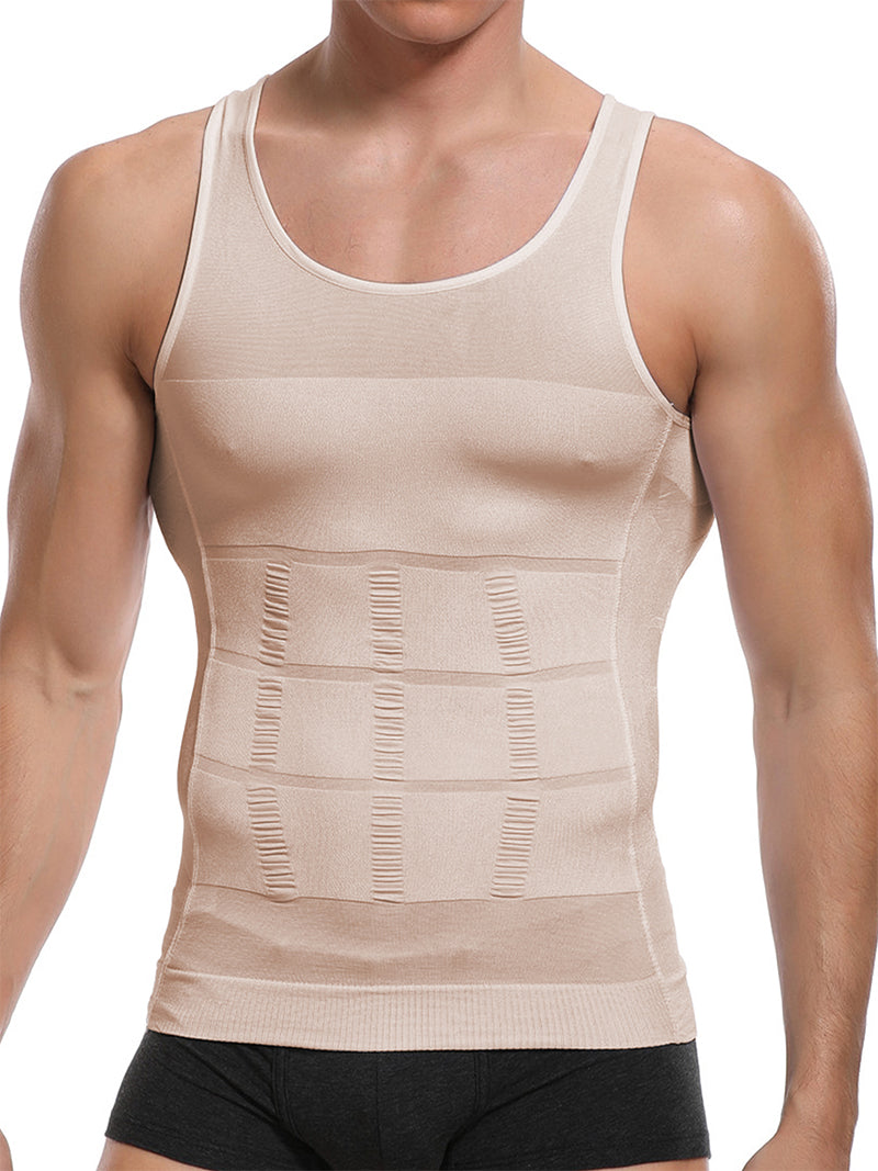 Compression Tank Top Men Slimming Body Shaper Vest, Abs Abdomen Tummy Control Workout Shirt Sleeveless Gym Fitness