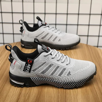 Mens Lightweight Running Sneakers with Breathable Mesh for Outdoor Sports and Athletic Training