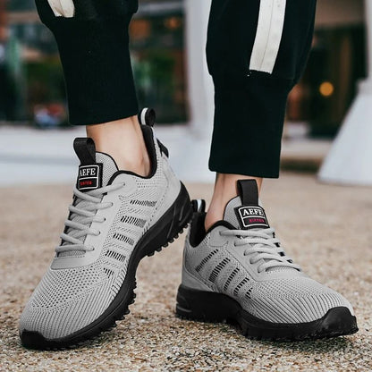 Mens Lightweight Running Sneakers with Breathable Mesh for Outdoor Sports and Athletic Training