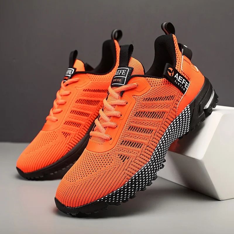 Mens Lightweight Running Sneakers with Breathable Mesh for Outdoor Sports and Athletic Training