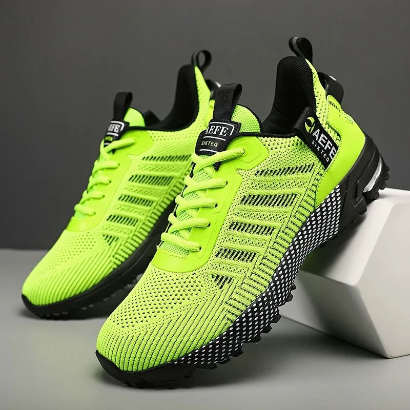 Mens Lightweight Running Sneakers with Breathable Mesh for Outdoor Sports and Athletic Training
