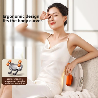 Wireless Trapezius Electric Massage Pillow, Shiatsu Kneading Heating Massager for Neck, Waist, Back, Leg & Cervical Pain