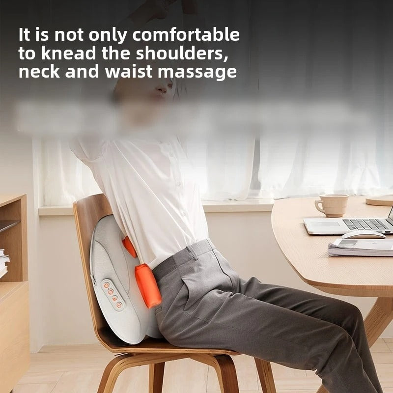Wireless Trapezius Electric Massage Pillow, Shiatsu Kneading Heating Massager for Neck, Waist, Back, Leg & Cervical Pain
