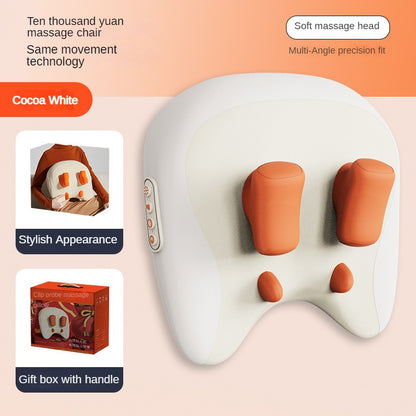 Wireless Trapezius Electric Massage Pillow, Shiatsu Kneading Heating Massager for Neck, Waist, Back, Leg & Cervical Pain