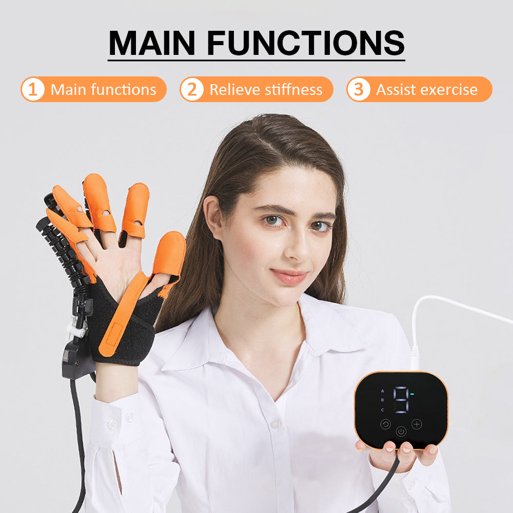 Left & Right Hand Finger Rehabilitation Robot Gloves, Stroke & Hemiplegia Therapy Glove for Cerebral Infarction Recover