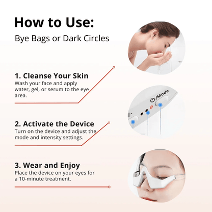 Electric Eye Massager Glasses Relieves Eye Fatigue EMS Red Light Therapy Eye Beauty Instrument For Relax Eye Dark Circle