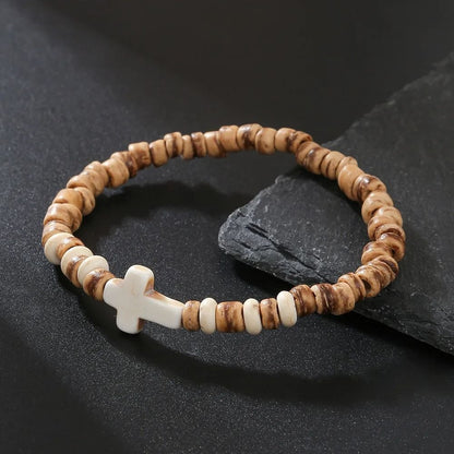 Vintage Beaded Bracelet for Men with Skull and Natural Stone Accents
