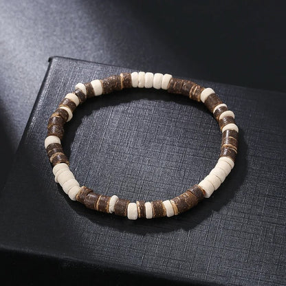 Vintage Beaded Bracelet for Men with Skull and Natural Stone Accents