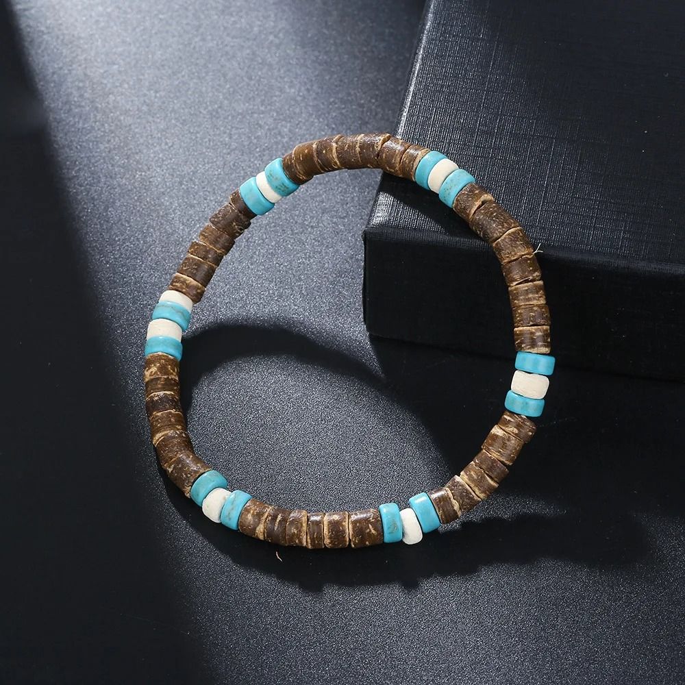 Vintage Beaded Bracelet for Men with Skull and Natural Stone Accents