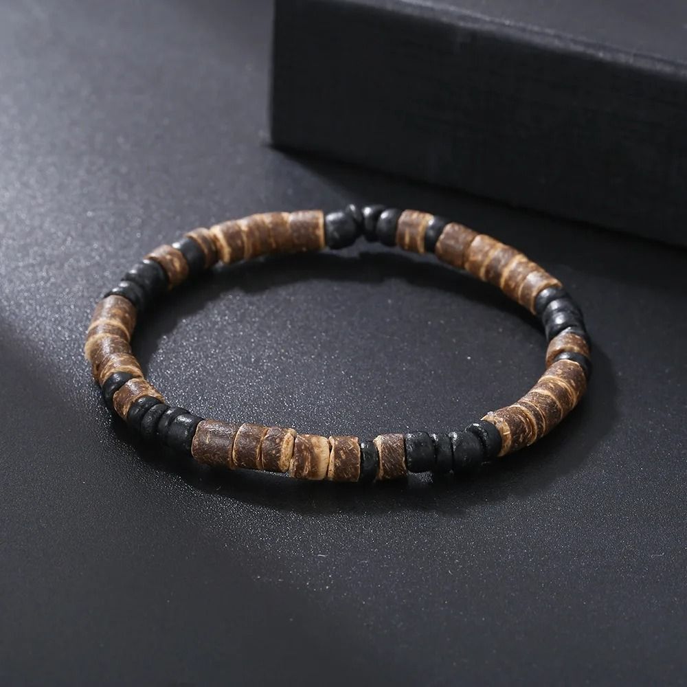 Vintage Beaded Bracelet for Men with Skull and Natural Stone Accents
