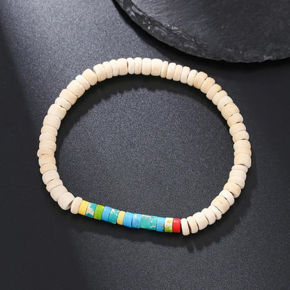 Vintage Beaded Bracelet for Men with Skull and Natural Stone Accents