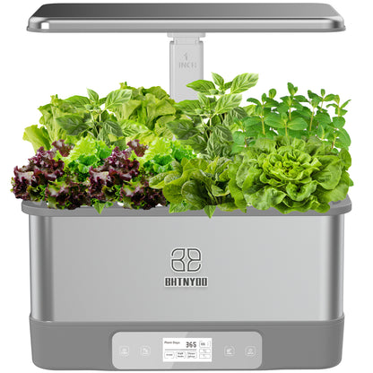 Hydroponics Growing System Kit 8-Pod WiFi Indoor Garden with LED Grow Light & Remote, Soilless Herb Planter Box