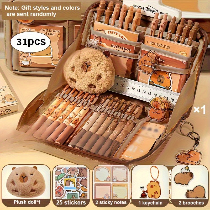 Capybara Stationery Set with Cute Pencil Case and School Supplies