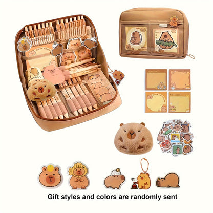 Capybara Stationery Set with Cute Pencil Case and School Supplies