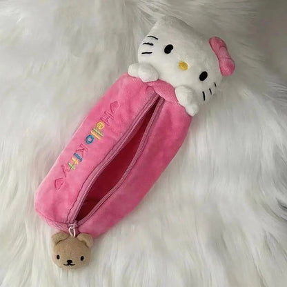 Cute KT Cat Pencil Box, Kawaii Cartoon Pink Hello Kitty Pencil Bag, School Supplies for Girls, Kids Back to School Gift