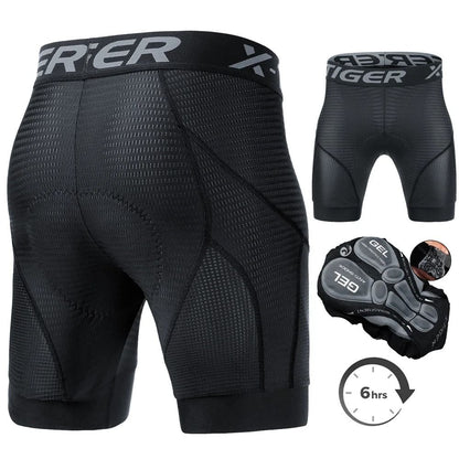 X TIGER Mens Cycling Underwear Shorts 5D Padded Sports Riding Bike Bicycle MTB Liner Shorts with Anti Slip Leg Grips