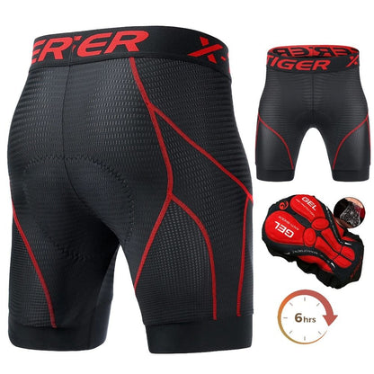 X TIGER Mens Cycling Underwear Shorts 5D Padded Sports Riding Bike Bicycle MTB Liner Shorts with Anti Slip Leg Grips