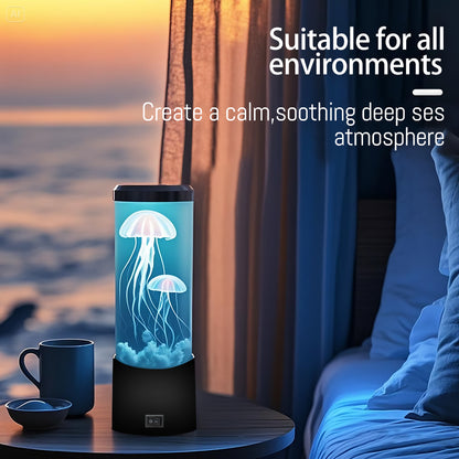 KANTUTOE Jellyfish Lava Lamp, 7-Color LED Mood Light for Aquarium, Ocean-Themed Bedroom, Desktop Decoration, Unique Gift