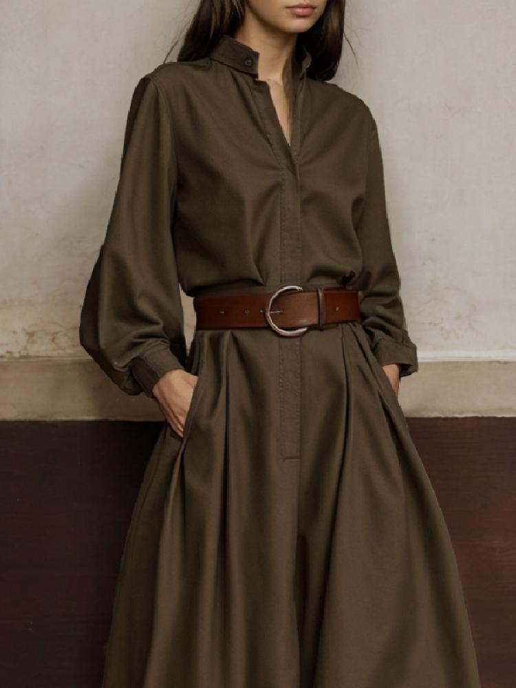 Onecozyday Stylish Solid Color Coverall for Urban Women, Stand Collar, High Waist, Loose Fit One-Piece Suit
