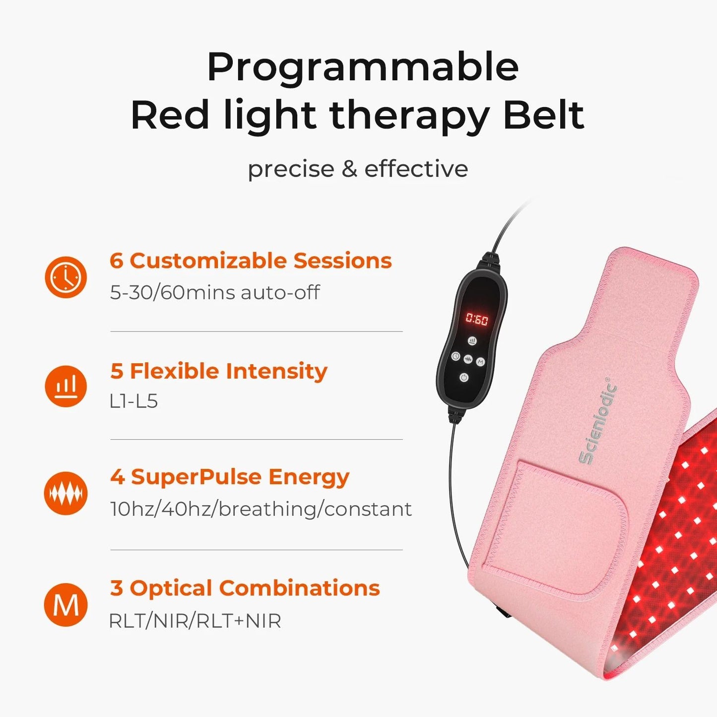 Red Light Therapy Belt for Fat Loss and Pain Relief with 100 LEDs