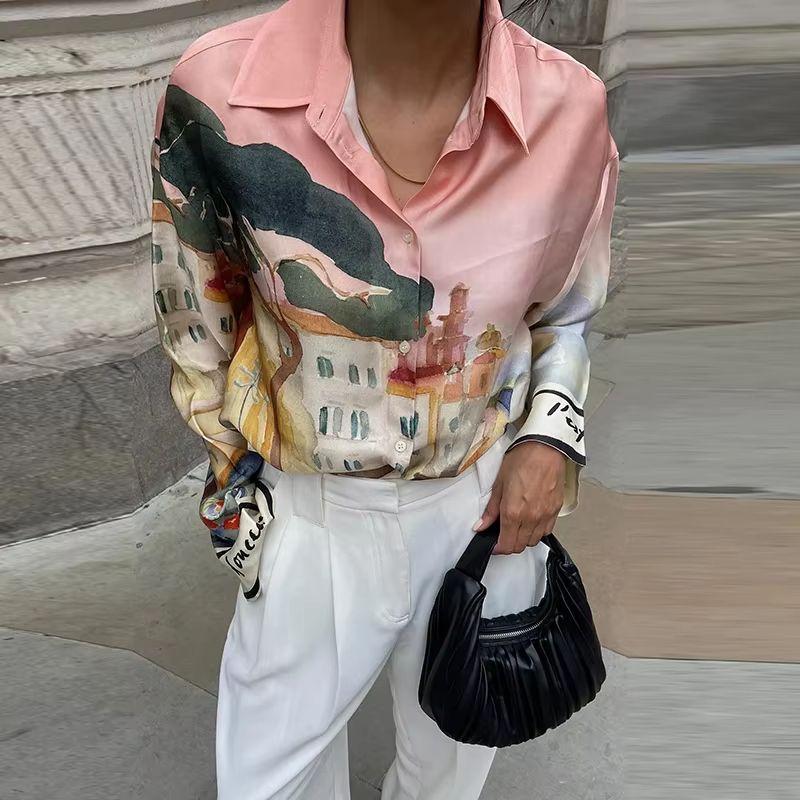 Womens Summer 2025 Printed Shirt and Shorts Set - Casual Holiday Outfit