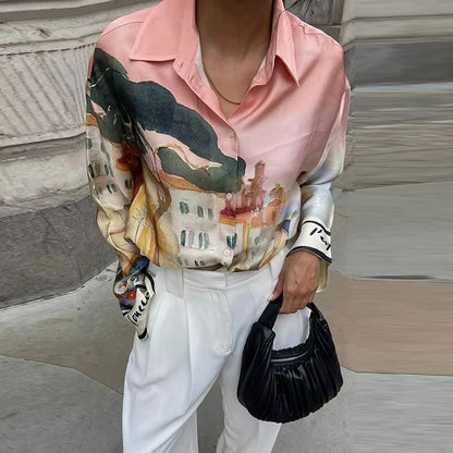 Womens Summer 2025 Printed Shirt and Shorts Set - Casual Holiday Outfit