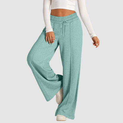 Womens Summer Casual Jumpsuit Tie Waist Loose Wide Leg Stretchy Pants