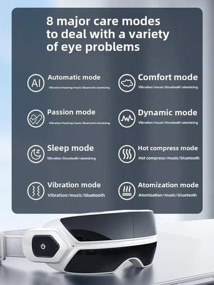 Smart Steam Eye Massager with Bluetooth and Bone Conduction Music