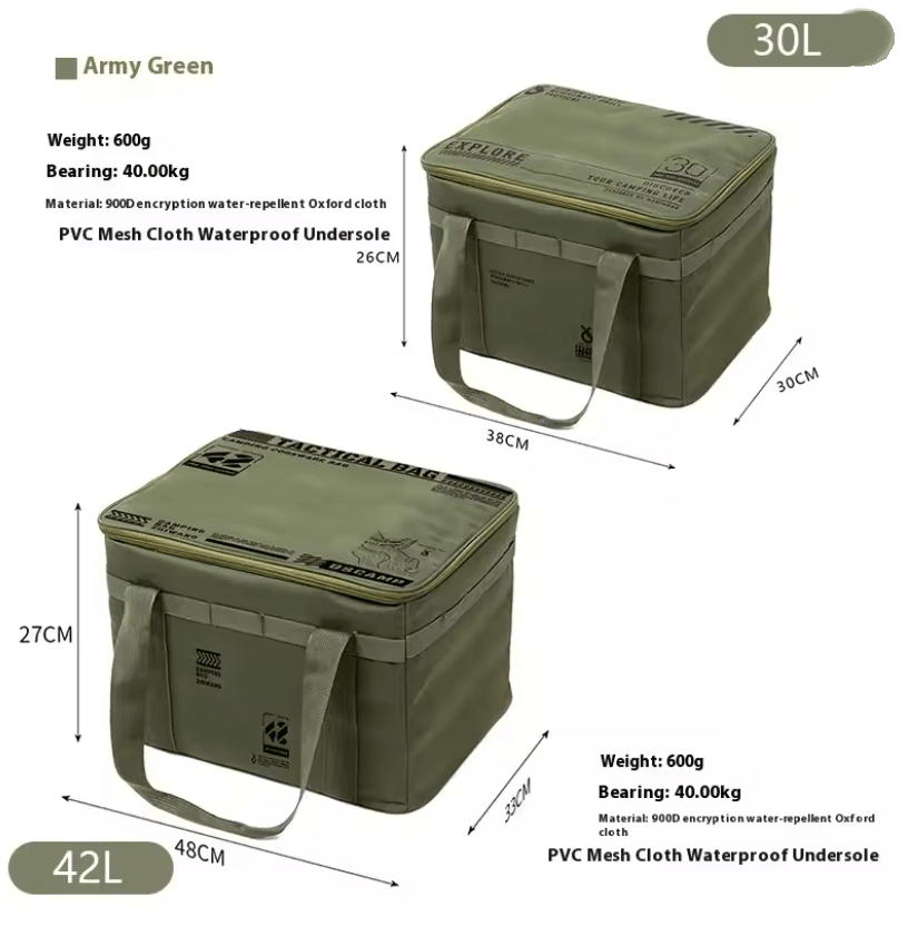 Tactical Camping Storage Bag Insulated Folding Box Waterproof 30L or 42L