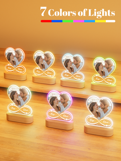 Personalized Anniversary Couples Gifts For Women And Men, Custom Acrylic Heart Picture Frame With Photo, Custom Acrylic Spotify