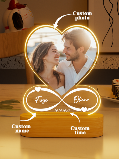 Personalized Anniversary Couples Gifts For Women And Men, Custom Acrylic Heart Picture Frame With Photo, Custom Acrylic Spotify
