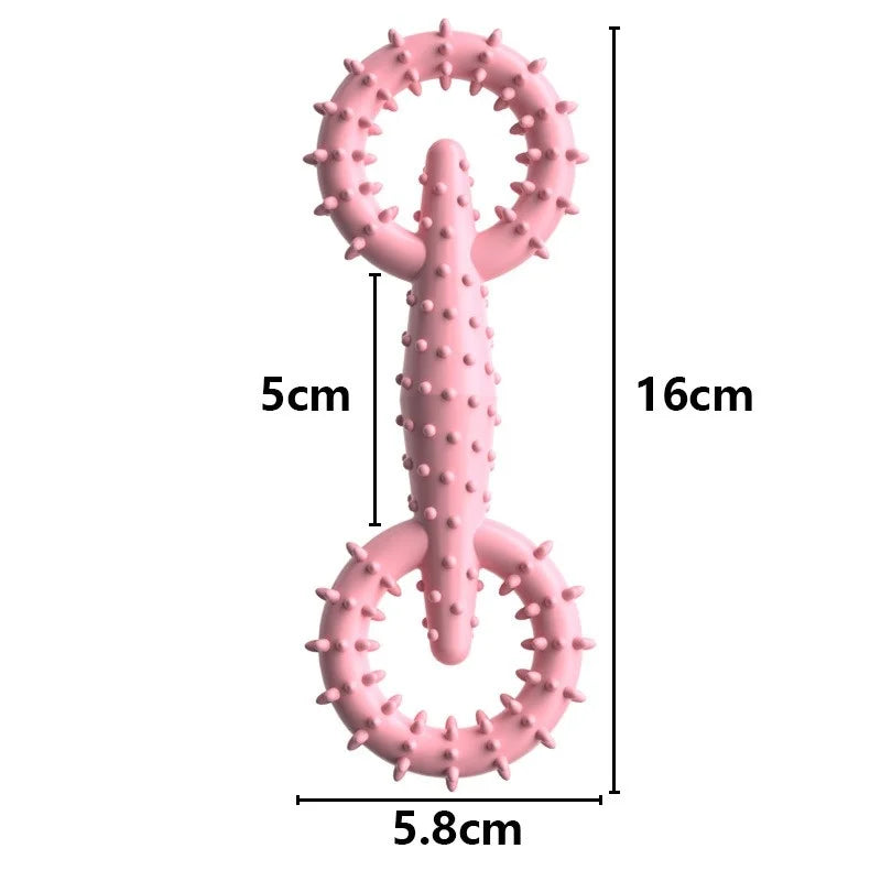 Dog Pull Ring Puppy Chew Toy, Durable Bite-Resistant Rubber Chew Toy for Teeth Cleaning & Training