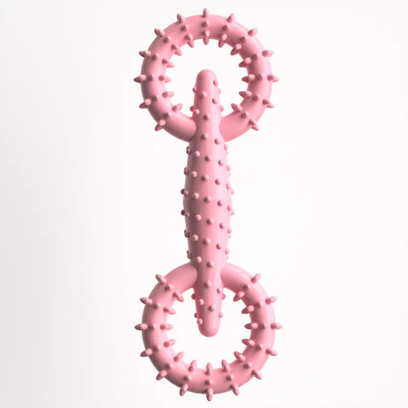 Dog Pull Ring Puppy Chew Toy, Durable Bite-Resistant Rubber Chew Toy for Teeth Cleaning & Training