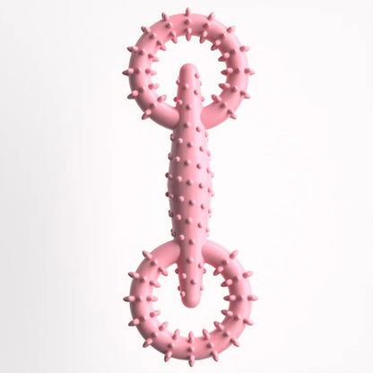 Dog Pull Ring Puppy Chew Toy, Durable Bite-Resistant Rubber Chew Toy for Teeth Cleaning & Training