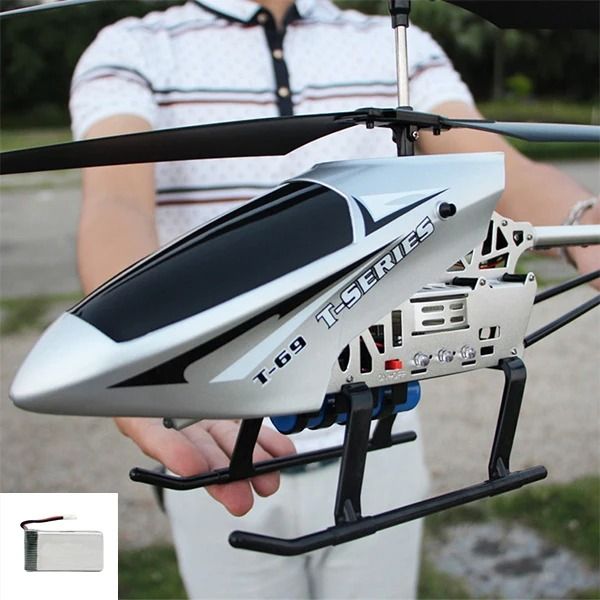 Large Remote Control Helicopter with LED Lights and Alloy Frame for Outdoor Use