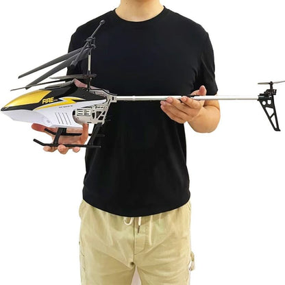 Large Remote Control Helicopter with LED Lights and Alloy Frame for Outdoor Use