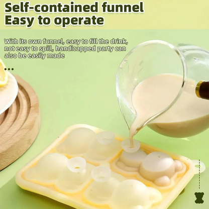Bear-Shaped Silicone Ice Cube Mold, BPA-Free Freezer Ice Trays for Smoothies, Baby Food & Drinks